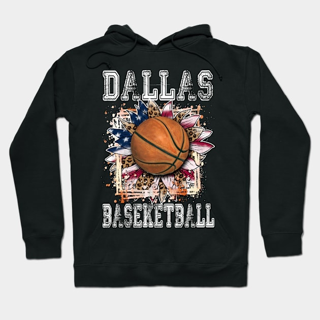 American Flag Personalized Dallas Proud Name Basketball Hoodie by Irwin Bradtke